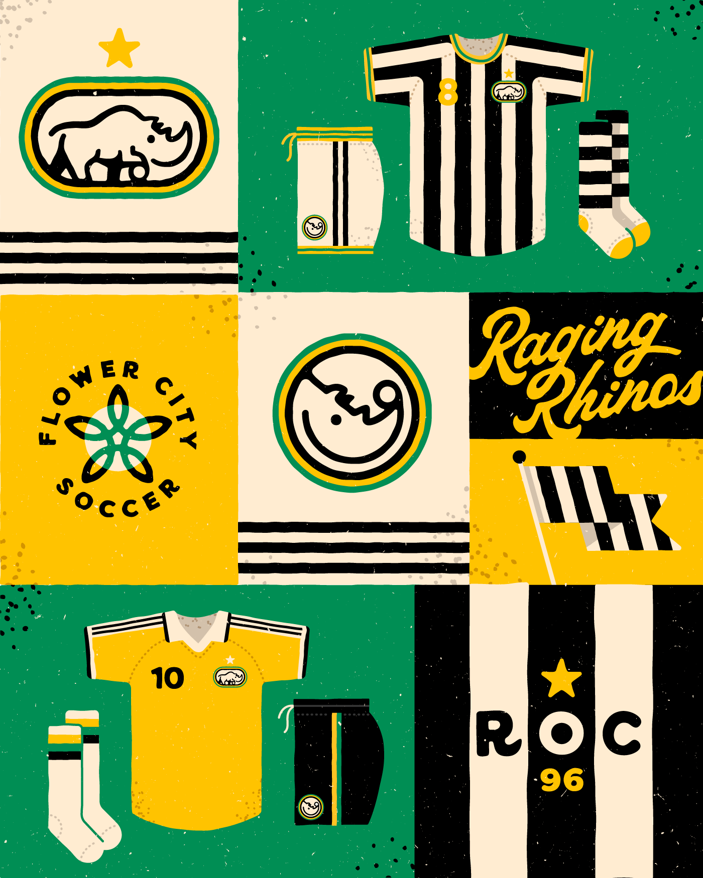 Rochester Raging Rhinos by Erikas on Dribbble